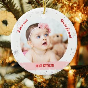 Décoration En Céramique Moderne 2 Photos Baby Girl First Christmas Uncle