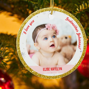 Décoration En Céramique Moderne 2 Photos Bébé Fille 1er Noël Godmère