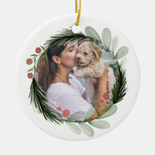 Décoration En Céramique Moderne Noël Wreath Holiday mignon photo