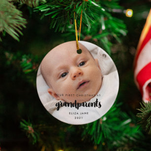 Décoration En Céramique Moderne Notre premier Noël en tant que grands-pare