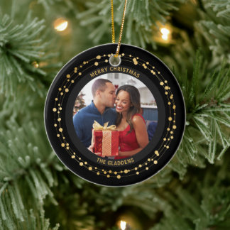 Décoration En Céramique Moderne tendance Noël foncé or Accent Couple