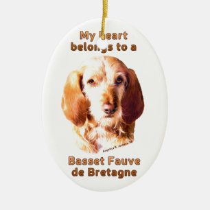 Décoration En Céramique Mon Coeur Appartient À Un Basset Fauve De Bretagn
