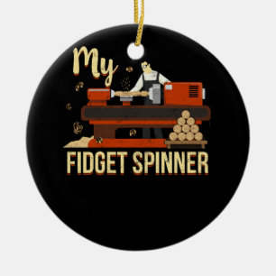 Décoration En Céramique Mon Fidget Spinner Funny Lathe Woodtournage Vintag