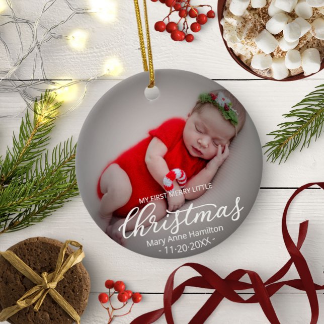 Décoration En Céramique Mon premier joyeux petit Noël Nouveau-né photo béb (Créateur téléchargé)