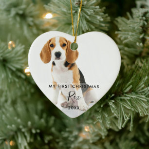 Décoration En Céramique Mon premier Noël 2 Photo de chien et chat
