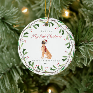 Décoration En Céramique Mon premier Noël de chien avec le nom Great Dane