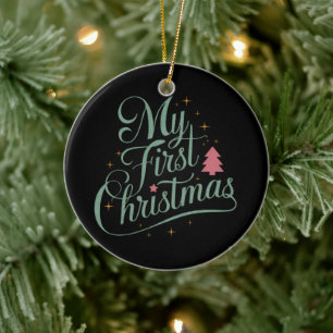 Décoration En Céramique Mon premier Noël de famille jumeler Noël Noël Nouv