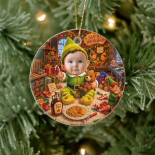 Décoration En Céramique Mon premier Noël Le petit aide du Père Noël Photo