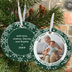 Décoration En Céramique Mon premier Noël   Photo Green Snowflake