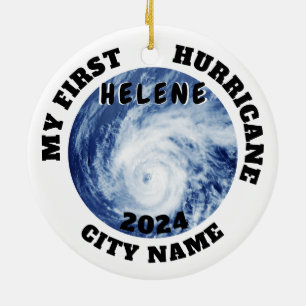 Décoration En Céramique Mon premier ouragan Helene Nom de ville personnali
