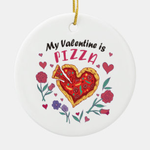 Décoration En Céramique Mon Valentin est une invitation à la pizza