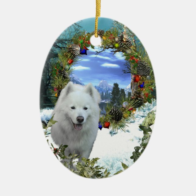 Décoration En Céramique Monde de Samoyed (Devant)