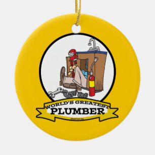 DÉCORATION EN CÉRAMIQUE MONDE LE PLUS GRAND PLUMBER III CARTOON HOMME