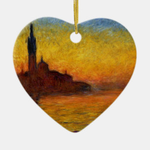 Décoration En Céramique Monet Sunset Venise Coloré Impressionnisme Art