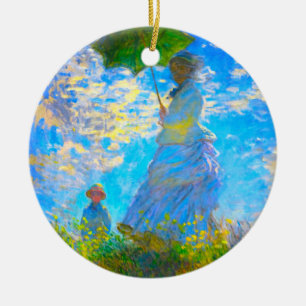 Décoration En Céramique Monet Woman avec un parasol
