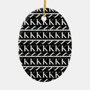 Décoration En Céramique Monogram Initial Letter K, Choose Background Color