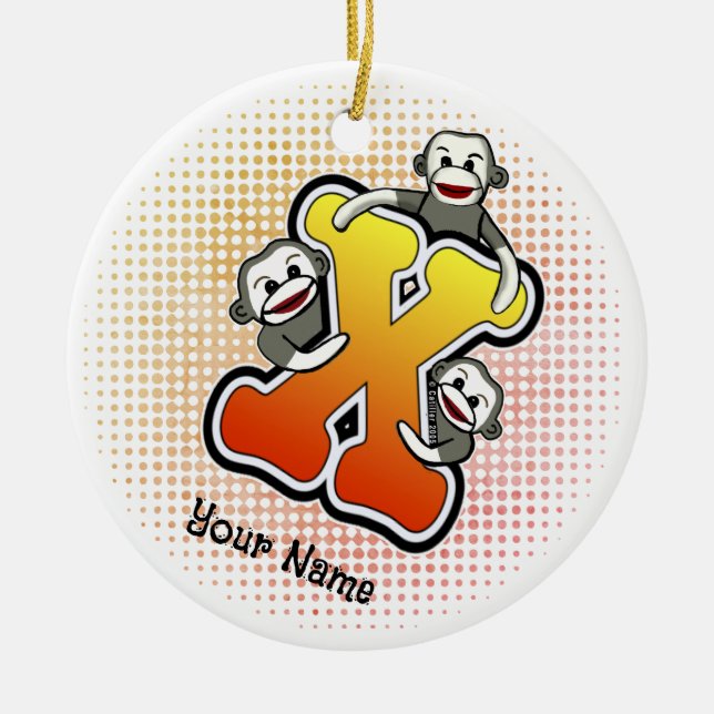 Décoration En Céramique Monogram X Sock Monkey (Devant)