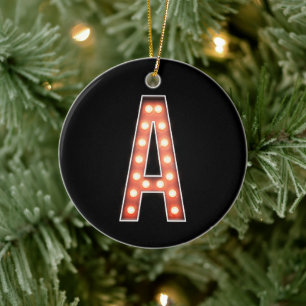 Décoration En Céramique Monogramme A Lumières De Marque Personnalisées