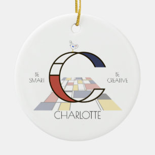 Décoration En Céramique Monogramme Art Moderne. Lettre С