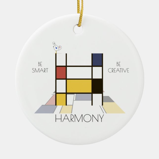 Décoration En Céramique Monogramme Art Moderne. Lettre H (Devant)