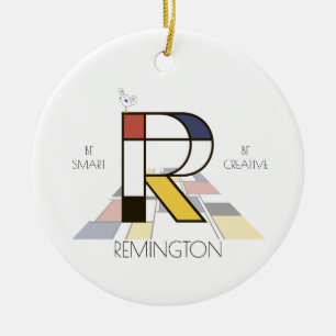Décoration En Céramique Monogramme Art Moderne. Lettre R