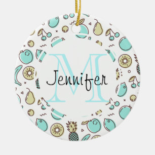Décoration En Céramique Monogramme de dessin de la ligne d'été Motif de fr