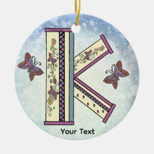 Décoration En Céramique Monogramme floral K