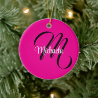 Monogramme moderne minimaliste nom initial rose ch