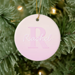 Décoration En Céramique Monogramme personnalisable Ombre de la pêche et