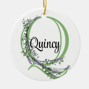 Décoration En Céramique Monogramme Q Lavande Eucalyptus
