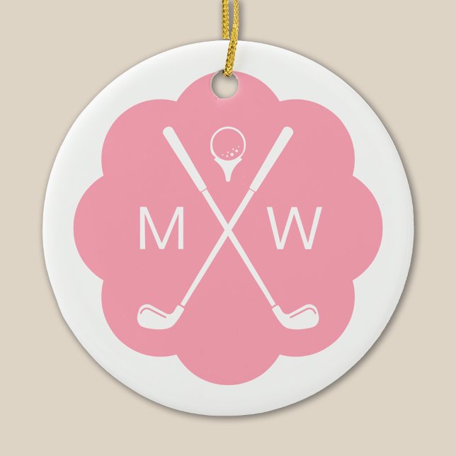 Décoration En Céramique Monogramme rose personnalisé (Créateur téléchargé)