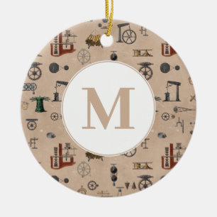 Décoration En Céramique Monogramme scientifique mécanique du génie antique