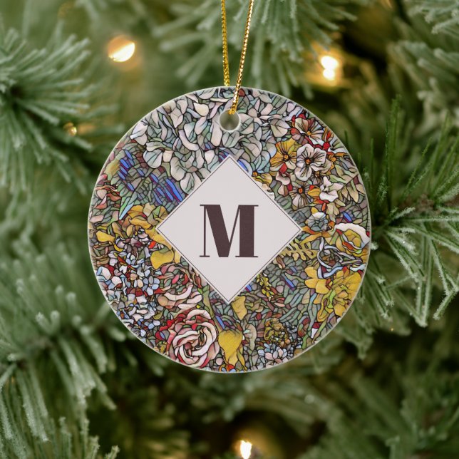 Décoration En Céramique Monogramme végétal en verre feuilleté (Arbre)