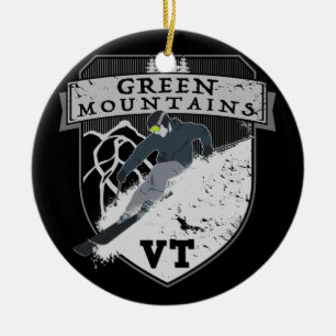 Décoration En Céramique Montagnes vertes de ski, VT