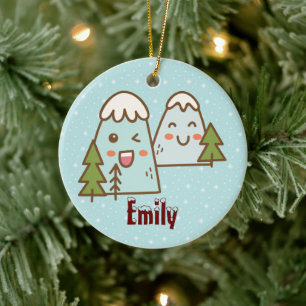 Décoration En Céramique Monts Kawaii en Neige