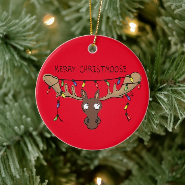 Décoration En Céramique Moose Cute Funny Noël (Arbre)