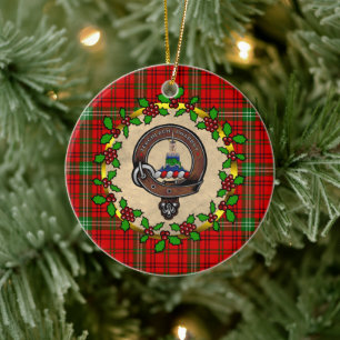 Décoration En Céramique Morrison Badge & Tartan Noël personnalisé