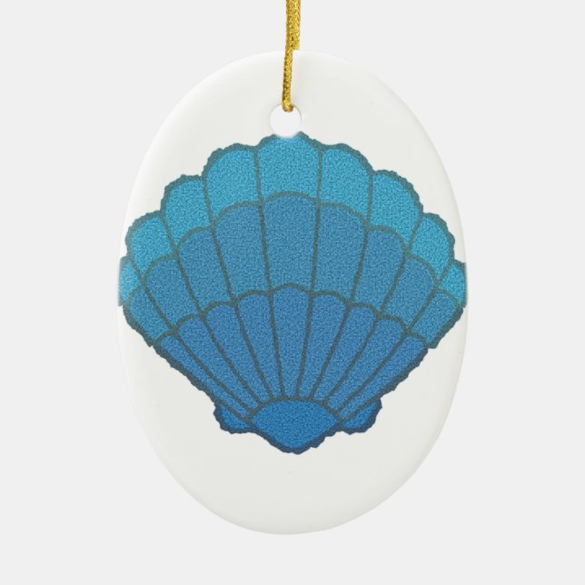 Décoration En Céramique Mosaïque Blue Seashell (Devant)