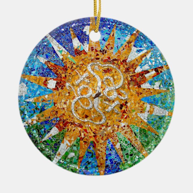 Décoration En Céramique Mosaïque de rayon de soleil de Gaudi (Devant)
