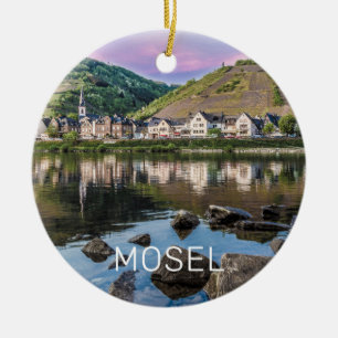 Décoration En Céramique Moselle Ediger Eller Sunset River Cochem Souvenir