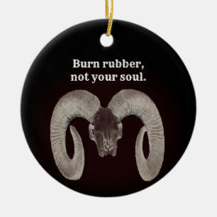 Décoration En Céramique motard vintage, Visage crâne de chèvre, et Personn