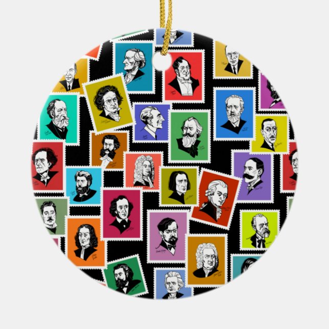 Décoration En Céramique Motif avec portraits des plus grands compositeurs (Devant)