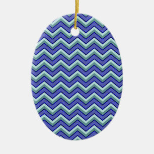 Décoration En Céramique Motif Blue Sapphire Chevron