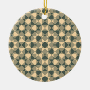 Décoration En Céramique Motif carreaux diamant à carreaux vert jaune