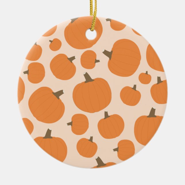 Décoration En Céramique Motif citrouille Automne Automne Halloween (Devant)