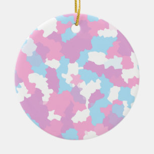 Décoration En Céramique Motif de camouflage Abstrait Pastel Pink