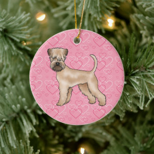 Décoration En Céramique Motif de coeur de chien d'amour de chien roux douc