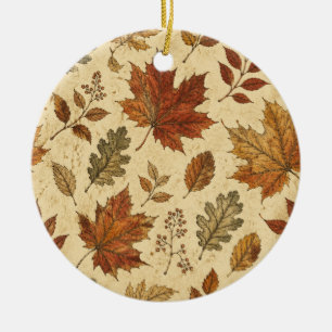 Décoration En Céramique Motif de feuilles d'automne – Botanique automnale