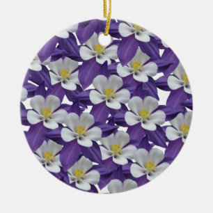 Décoration En Céramique Motif de fleurs Columbine