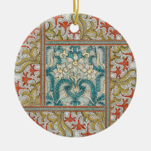 Décoration En Céramique Motif de jonquille Art nouveau vintage Verneuil